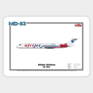 McDonnell Douglas MD-83 - Afrijet Airlines (Art Print) Sticker